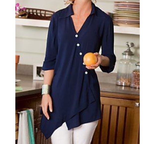 Soft Surroundings Cannes Asymmetrical Tunic Top - Picture 2 of 5